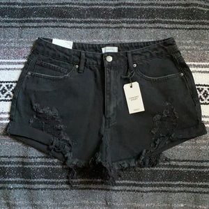Distressed Denim Shorts